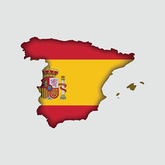 Fototapeta premium SPAIN Map with flag in body