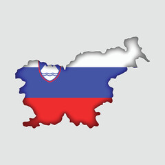 Fototapeta premium SLOVENIA Map with flag in body