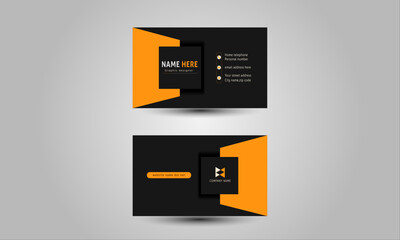 Creative business card template with black and yellow color combination. Easy visiting card for your office. Business card unique  design.