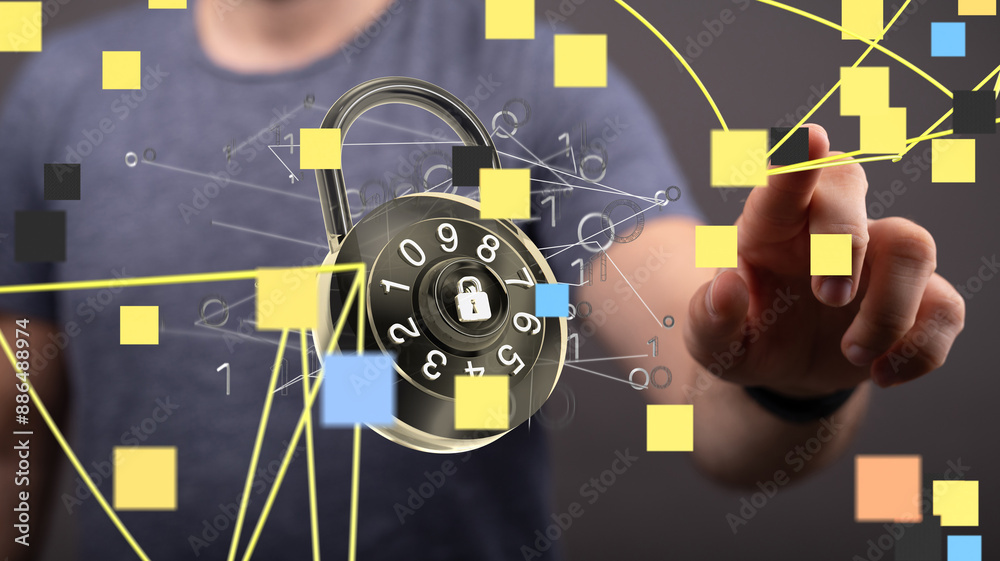 Poster certified guarantee approval or secure access system concept,