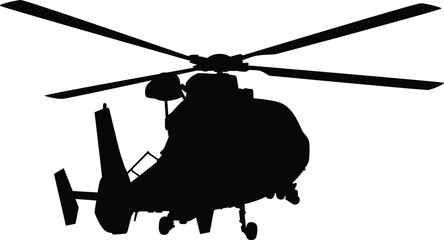 Helicopter silhouette full length illustration © Budypiasa