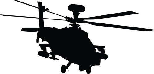 Helicopter silhouette full length illustration © Budypiasa