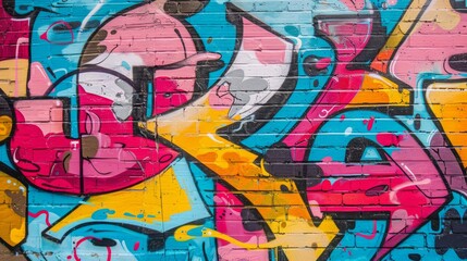 Dark background with colorful graffiti