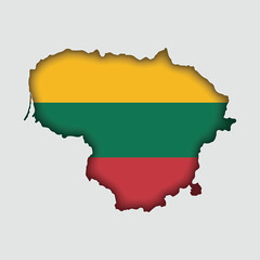 LITHUANIA Map with flag in body