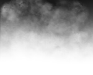 Black gradient transparent fog smoke cloud