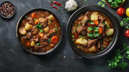 irish stew background with copy space 