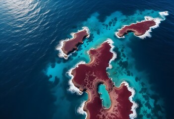 Beautiful beach scenery, high angle view of the sea