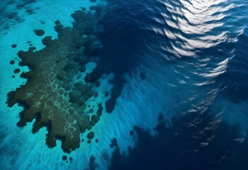 Beautiful beach scenery, high angle view of the sea