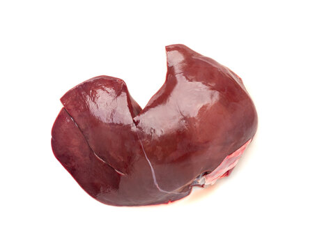 Raw lamb liver isolated, fresh mutton offal, sheep giblets, lamb liver