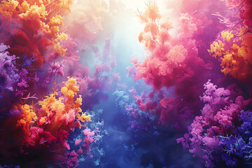 Obraz premium Create a digital artwork using CG 3D techniques to depict a hauntingly realistic scene of coral bleaching.