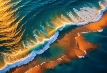 Beautiful beach scenery, high angle view of the sea