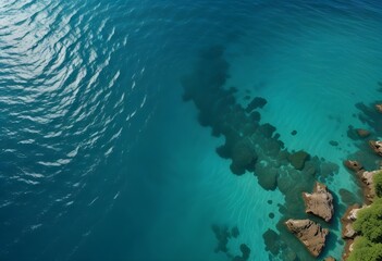 Beautiful beach scenery, high angle view of the sea