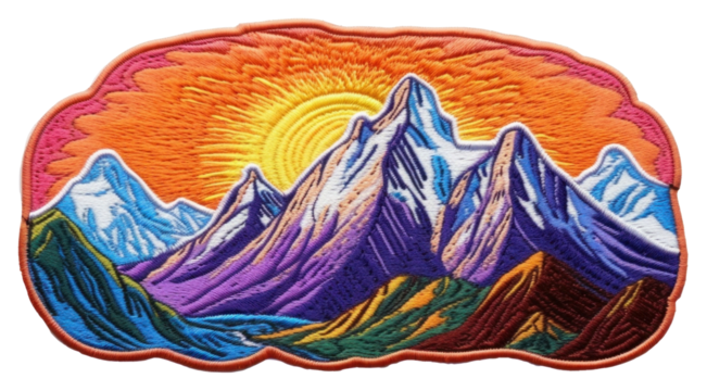 PNG Mountain pattern craft art.