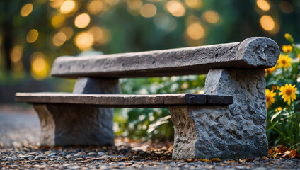 Stone seat in the garden