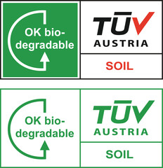 Home compostable packaging icon. EcoSafe. Green Compostable. Biobased icon.