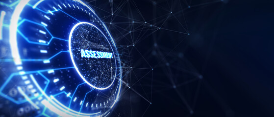 Business, Technology, Internet and network concept. Assessment analysis evaluation measure. 3d illustration