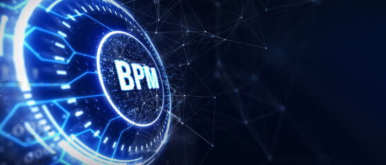 BPM Business process management system technology concept. 3d illustration