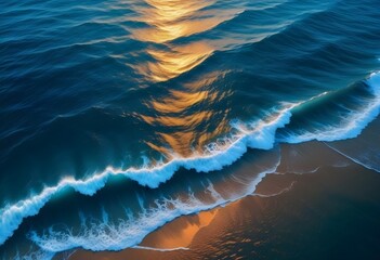 Beautiful beach scenery, high angle view of the sea