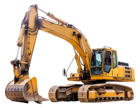 PNG Excavator  white background construction.