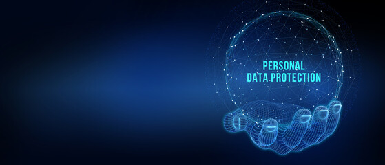 Data protection privacy concept. Personal data protection. 3d illustration