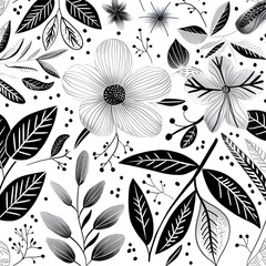 2D flower and leaf cards in various styles