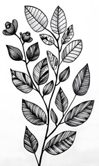 2D flower and leaf cards in various styles