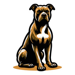 Dog pitbull vector illustration.