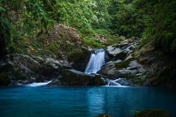 Obraz premium Tropical rainforest with waterfall 