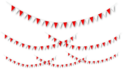 illustration of a red and white hanging flag ornament