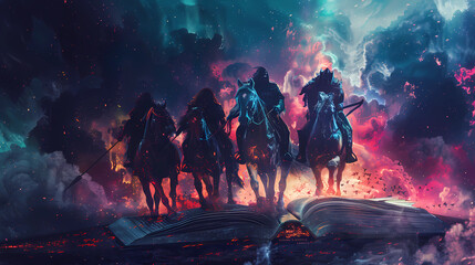 Surreal Revelations: The Four Horsemen Emerge from Prophecies