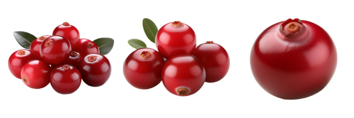 cranberries isolated on transparent background