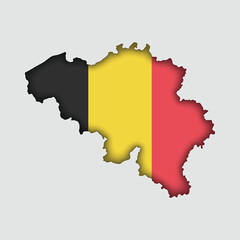 Obraz premium BELGIUM Map with flag in body