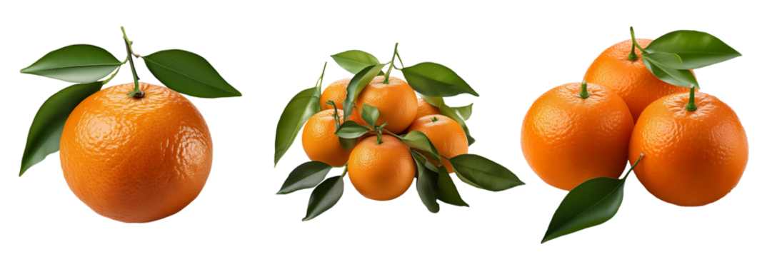 tangerines isolated on transparent background