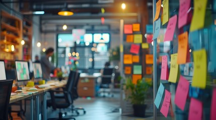 Obraz premium Vibrant Creative Workspace Showcasing Innovation in Action for Business and Work