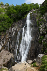 Obraz premium Aber Falls, part of Afron Goch, in the foothills of the Carneddau range, Snowdonia, North Wales.