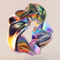 Obraz premium Generative AI illustrative. Colorful abstract 3D fluid 
