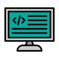 Coding Vector Filled Icon Design