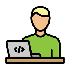 Digital Nomad Vector Filled Icon Design