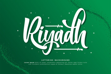 riyadh lettering background vector design