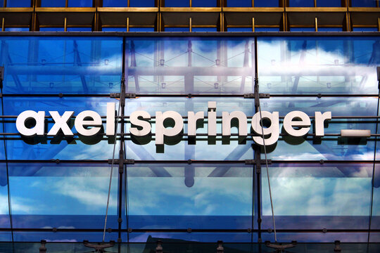 Berlin, Germany - July 8, 2024: Headquarters of Axel Springer SE, a German multinational mass and online media company, based in Berlin.