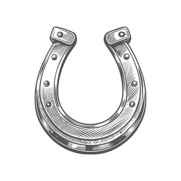 recommend clip art: vintage horseshoe engraving hand drawn illustration vector