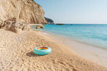 Landscape with Porto Katsiki beach on the Ionian sea, Lefkada island, Greece
