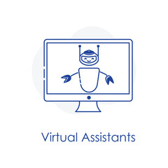 Virtual Assistant Icon with editable stroke.
