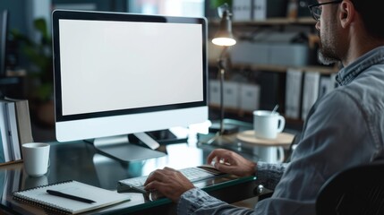 The man at computer desk