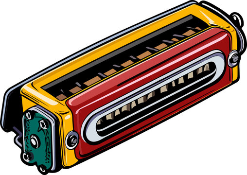 yellow red harmonica musical instrument clip art preview