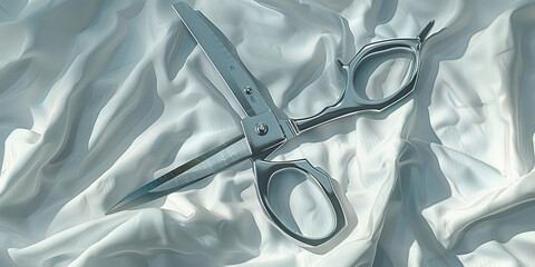 Clean Cut Deal: A pair of sharp scissors resting on a crisp white sheet.
