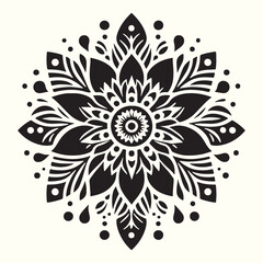 Boho Flower Decoration Elements Silhouette Vector Illustration