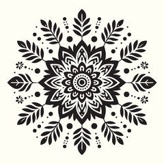 Fototapeta premium Boho Flower Decoration Elements Silhouette Vector Illustration