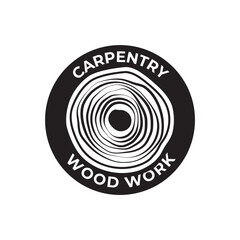 Carpentry, woodworking retro vintage vector logo design.