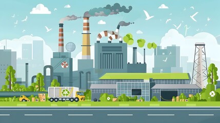 Fototapeta premium Waste-to-Energy Processes for Environmental Impact Reduction:Sustainable Power and Heat